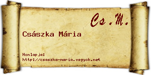 Császka Mária névjegykártya