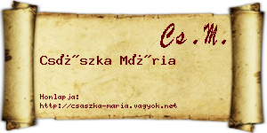 Császka Mária névjegykártya