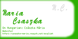 maria csaszka business card