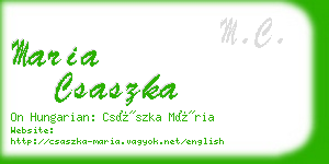 maria csaszka business card